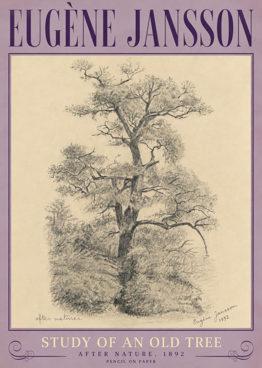Eugène Jansson Study of an Old Tree No4 - Poster