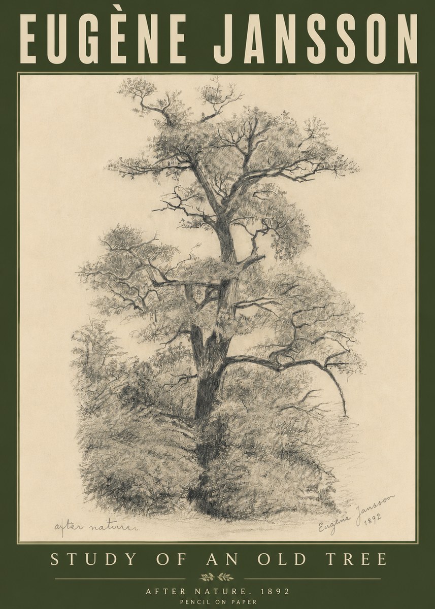 Eugène Jansson Study of an Old Tree No6 - Poster