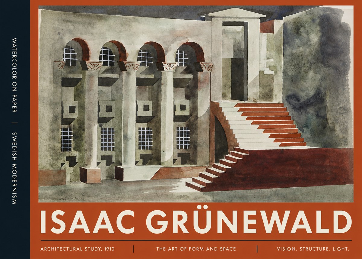Isaac Grünewald Architectural Study, 1910 No4 - Poster