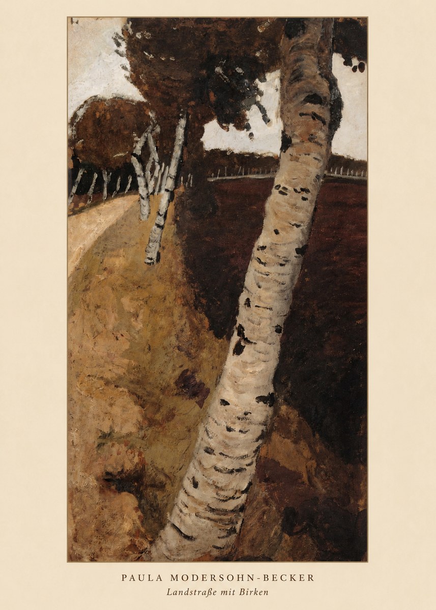 Paula Modersohn-Becker Landstraße Mit Birken No6 - Poster