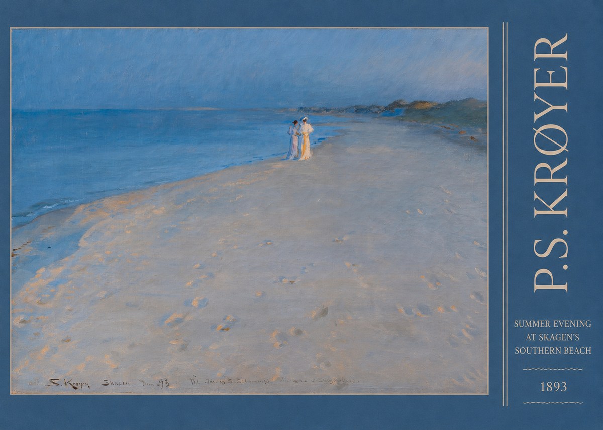 P.S. Krøyer Summer Evening at Skagen's Southern Beach No3 - Poster