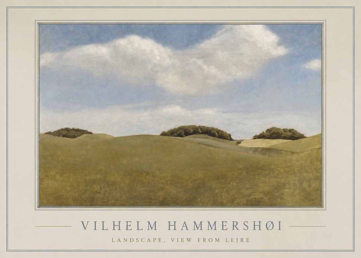 Vilhelm Hammershøi Landscape, View from Lejre No1 - Poster