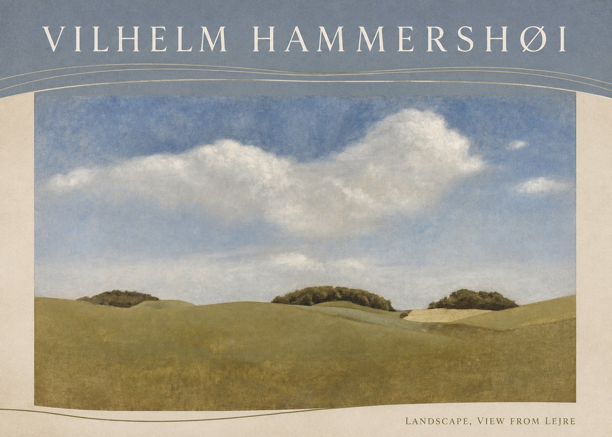 Vilhelm Hammershøi Landscape, View from Lejre No5 - Poster