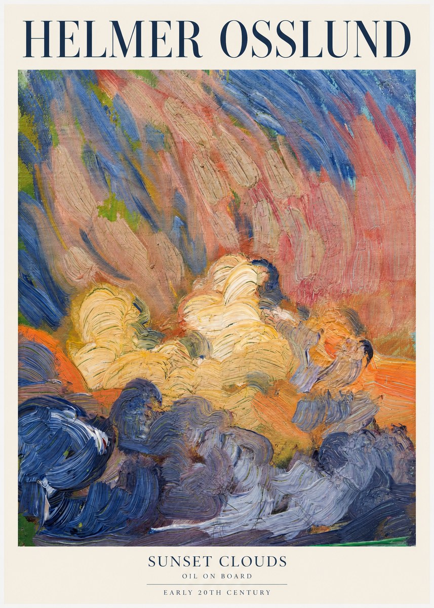 Helmer Osslund Sunset Clouds No1 - Poster