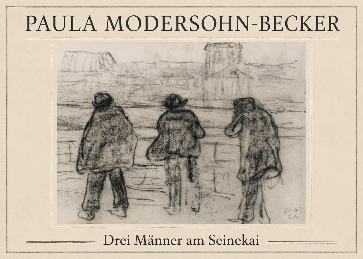 Paula Modersohn-Becker Drei Männer Am Seinekai No1 - Poster
