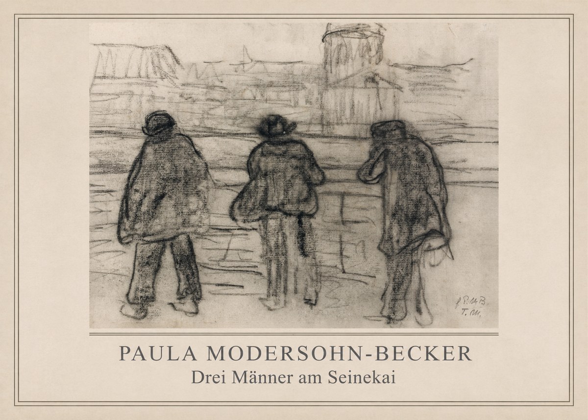 Paula Modersohn-Becker Drei Männer Am Seinekai No2 - Poster