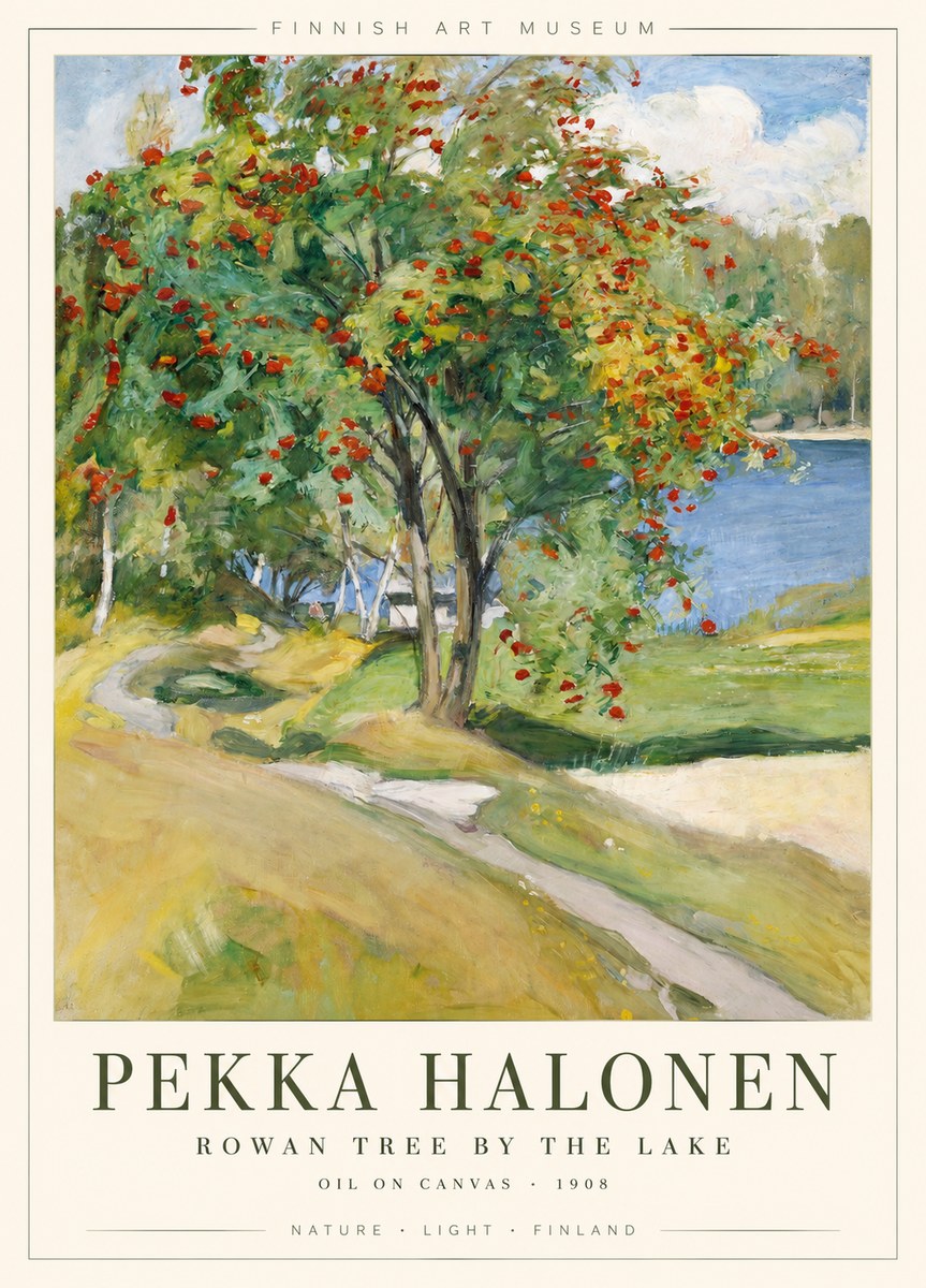 Pekka Halonen Rowan Tree by the Lake No1 - Poster