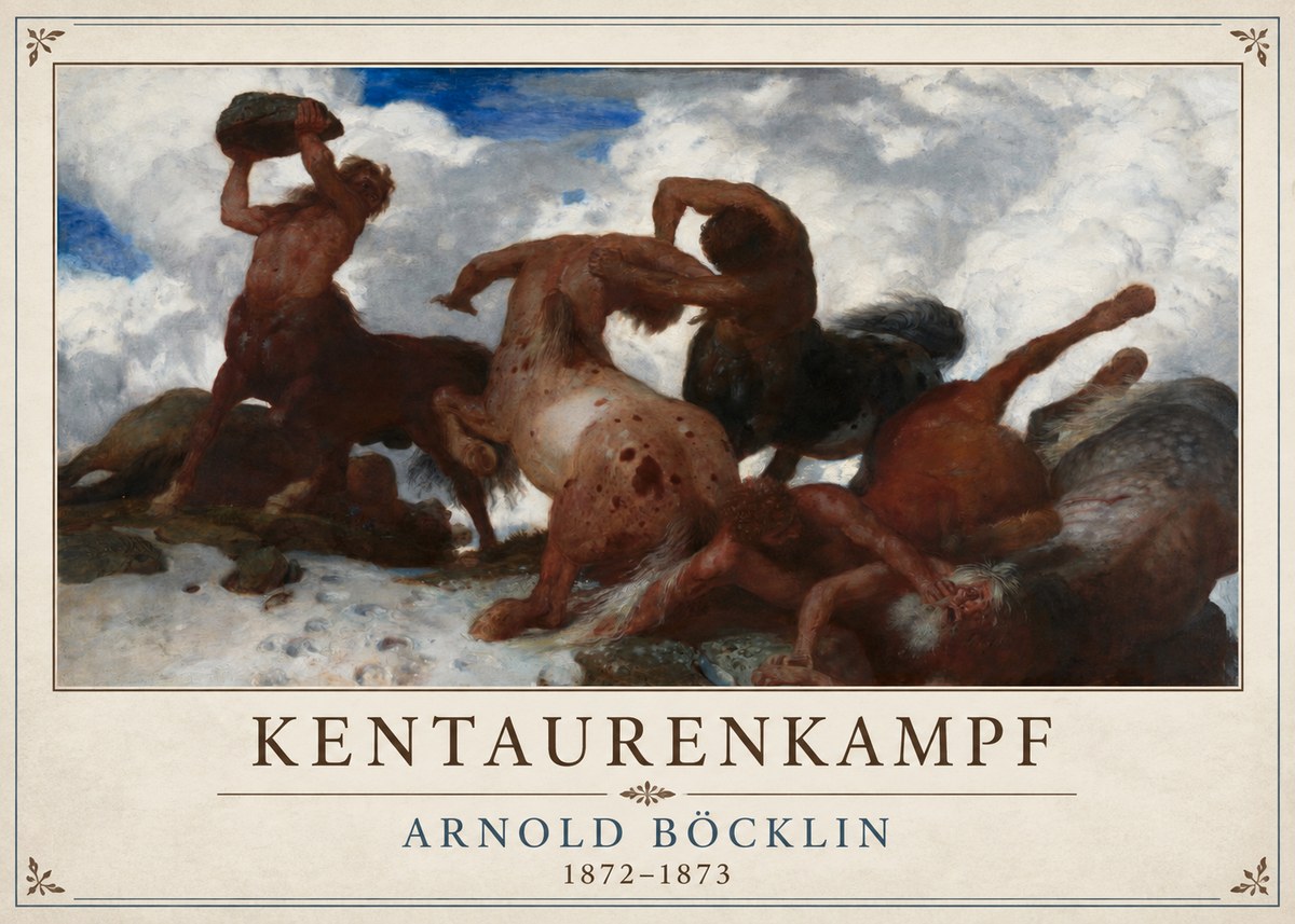 Arnold Böcklin Kentaurenkampf No4 - Poster
