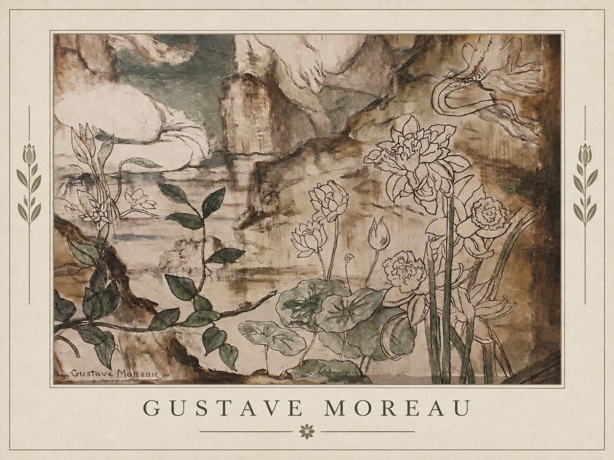 Gustave Moreau Floral Study No2 - Poster