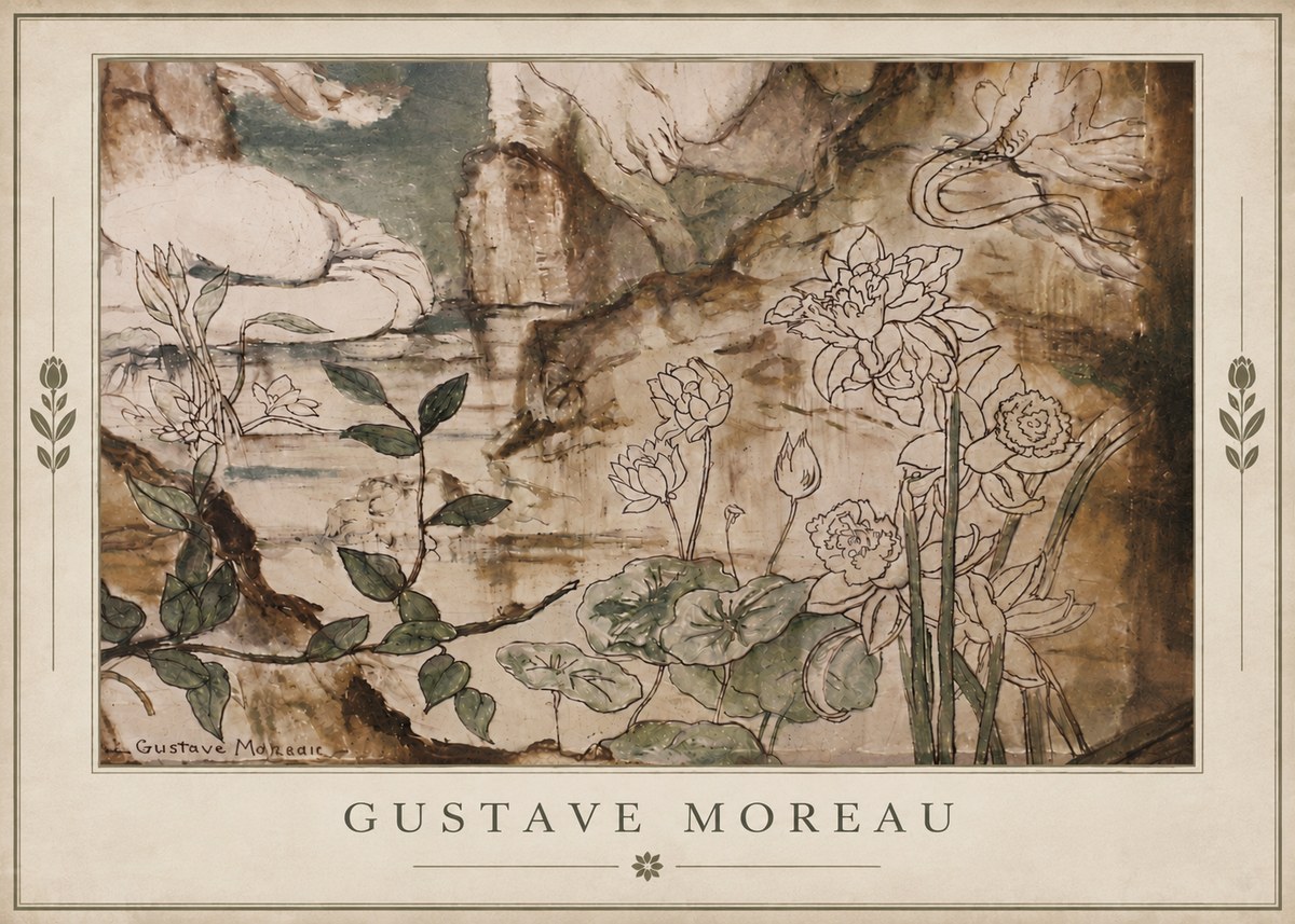 Gustave Moreau Floral Study No4 - Poster