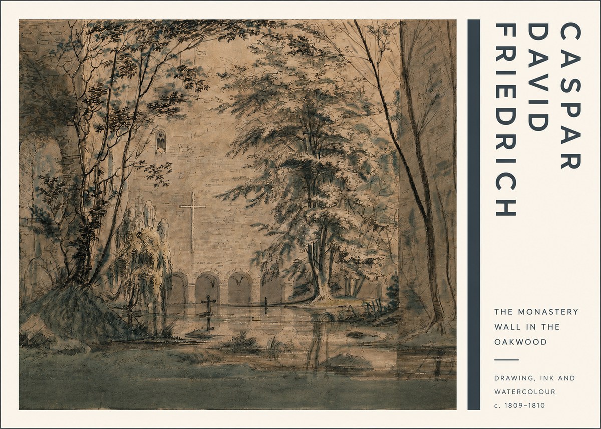Caspar David Friedrich The Monastery Wall in the Oakwood No4 - Poster