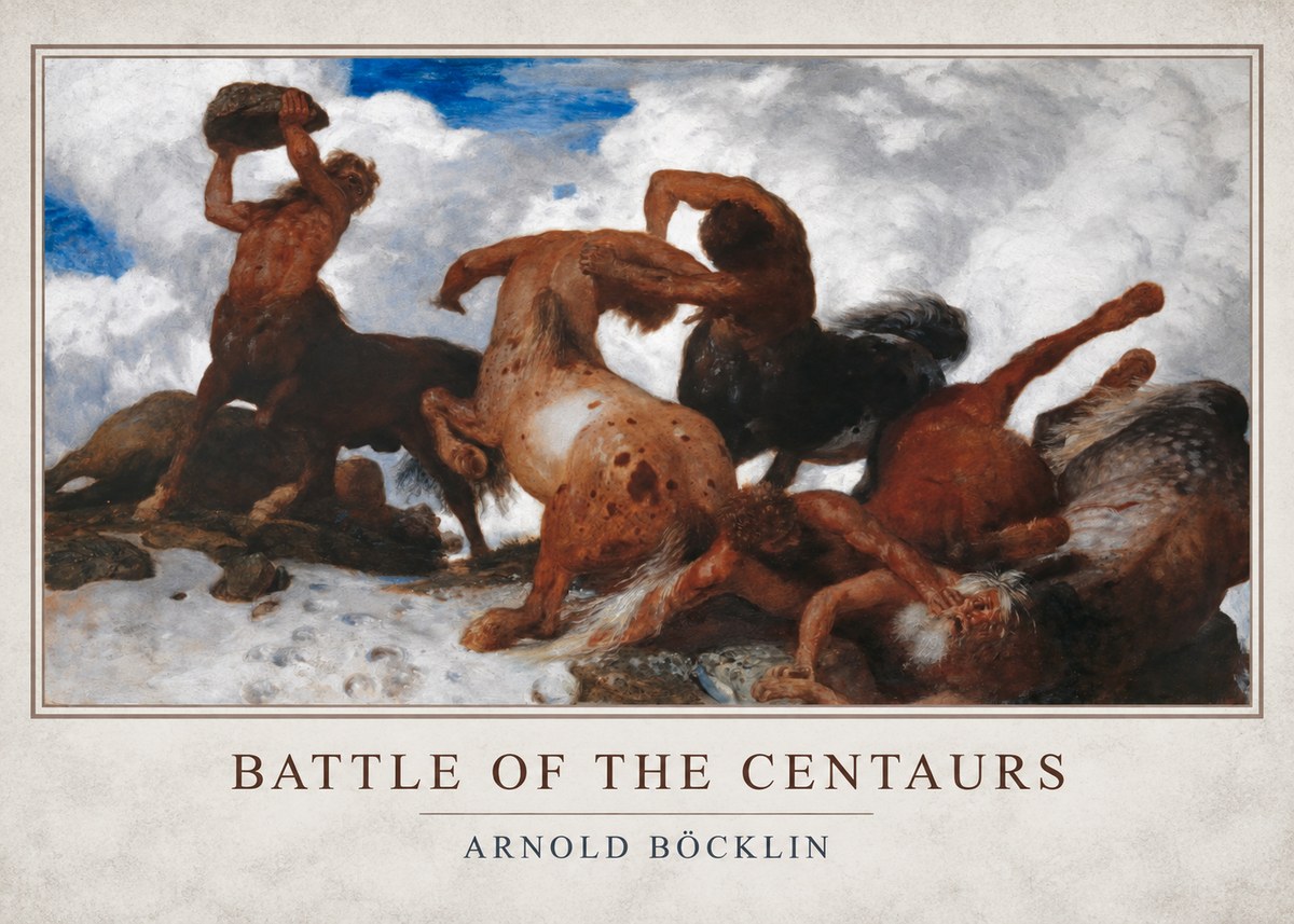 Arnold Böcklin Battle of the Centaurs No1 - Poster