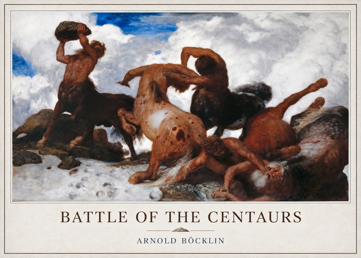 Arnold Böcklin Battle of the Centaurs No3 - Poster