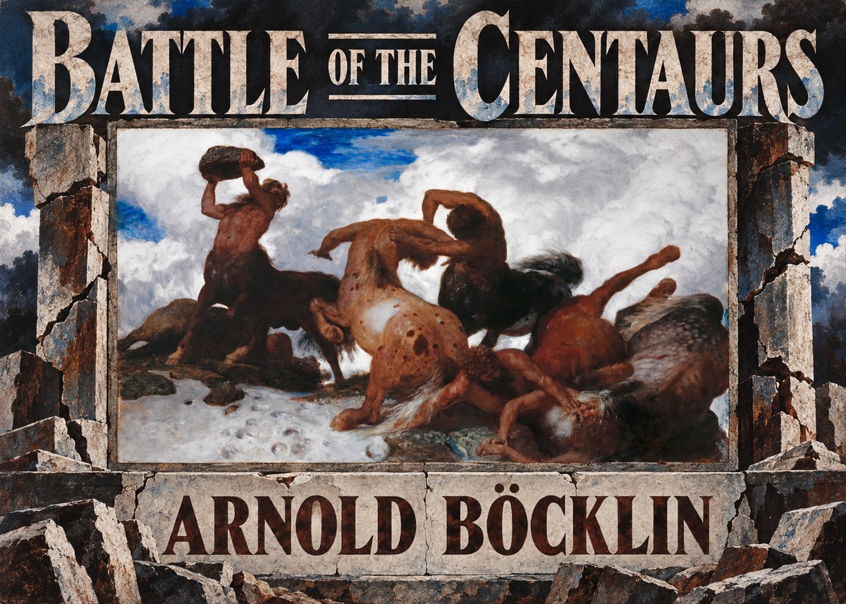 Arnold Böcklin Battle of the Centaurs No6 - Poster