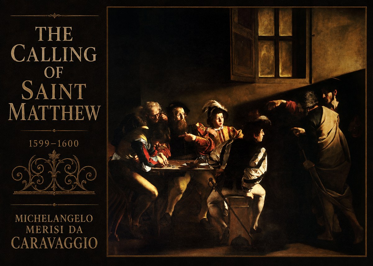 Michelangelo Merisi da Caravaggio The Calling of Saint Matthew I No3 - Poster