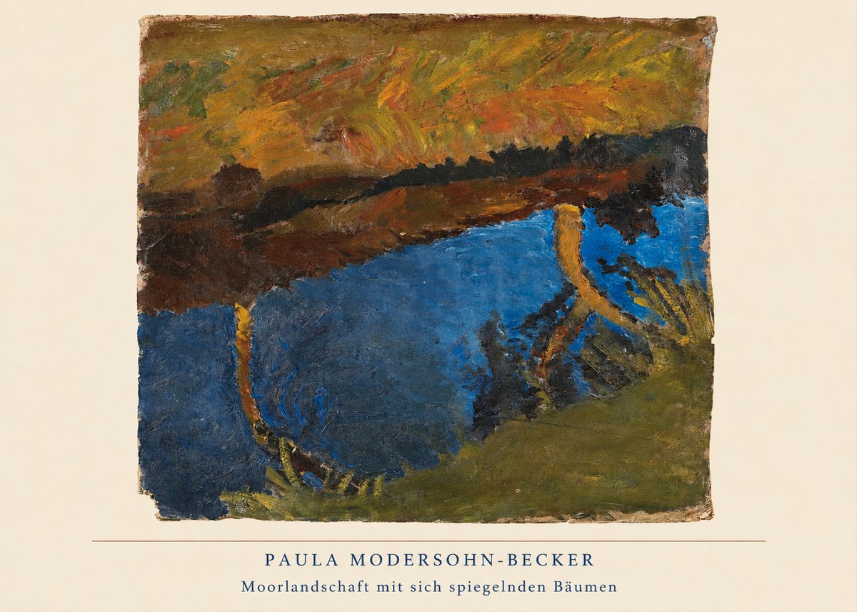 Paula Modersohn-Becker Moorlandschaft Mit Sich Spiegelnden Bäumen No6 - Poster