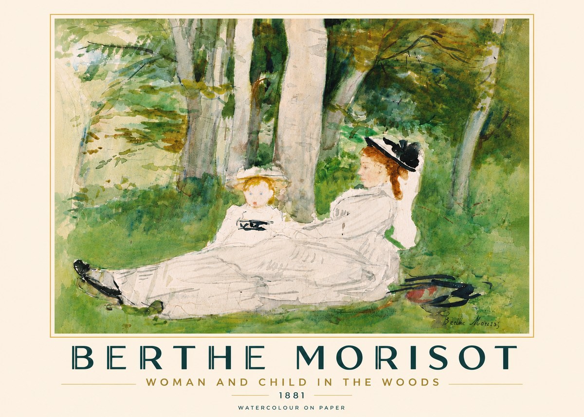 Berthe Morisot Woman and Child in the Woods No6 - Poster
