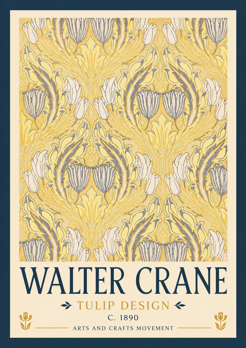 Walter Crane Tulip Design II No2 - Poster