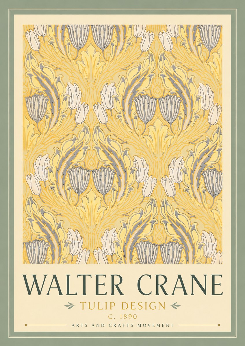 Walter Crane Tulip Design II No3 - Poster