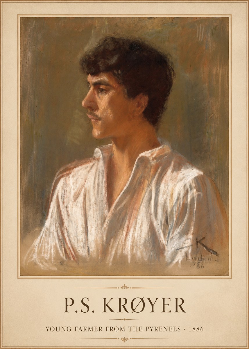 P.S. Krøyer Young Farmer from the Pyrenees No1 - Poster
