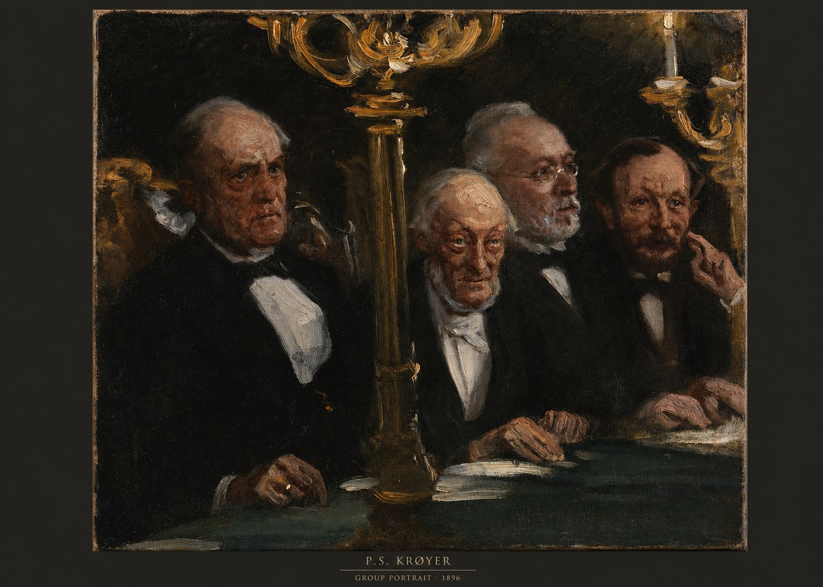P.S. Krøyer Group Portrait No6 - Poster