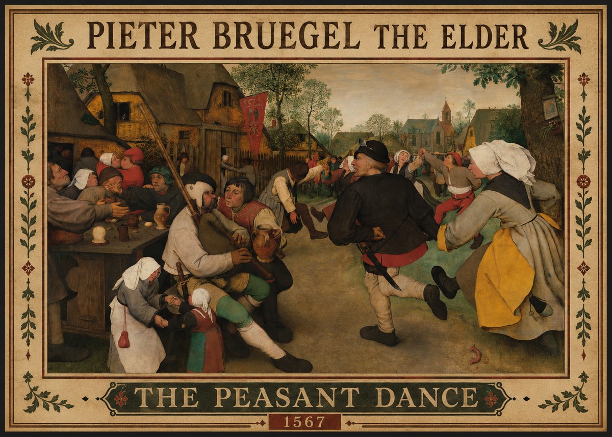 Pieter Bruegel The Peasant Dance II No1 - Poster