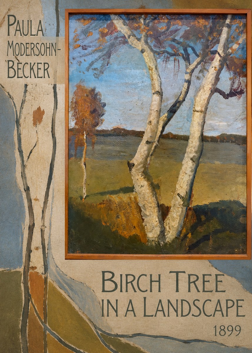 Paula Modersohn-Becker Birch Tree in a Landscape No2 - Poster