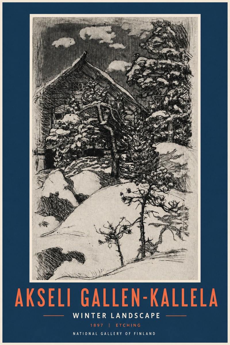 Akseli Gallen-Kallela Winter Landscape I No2 - Poster