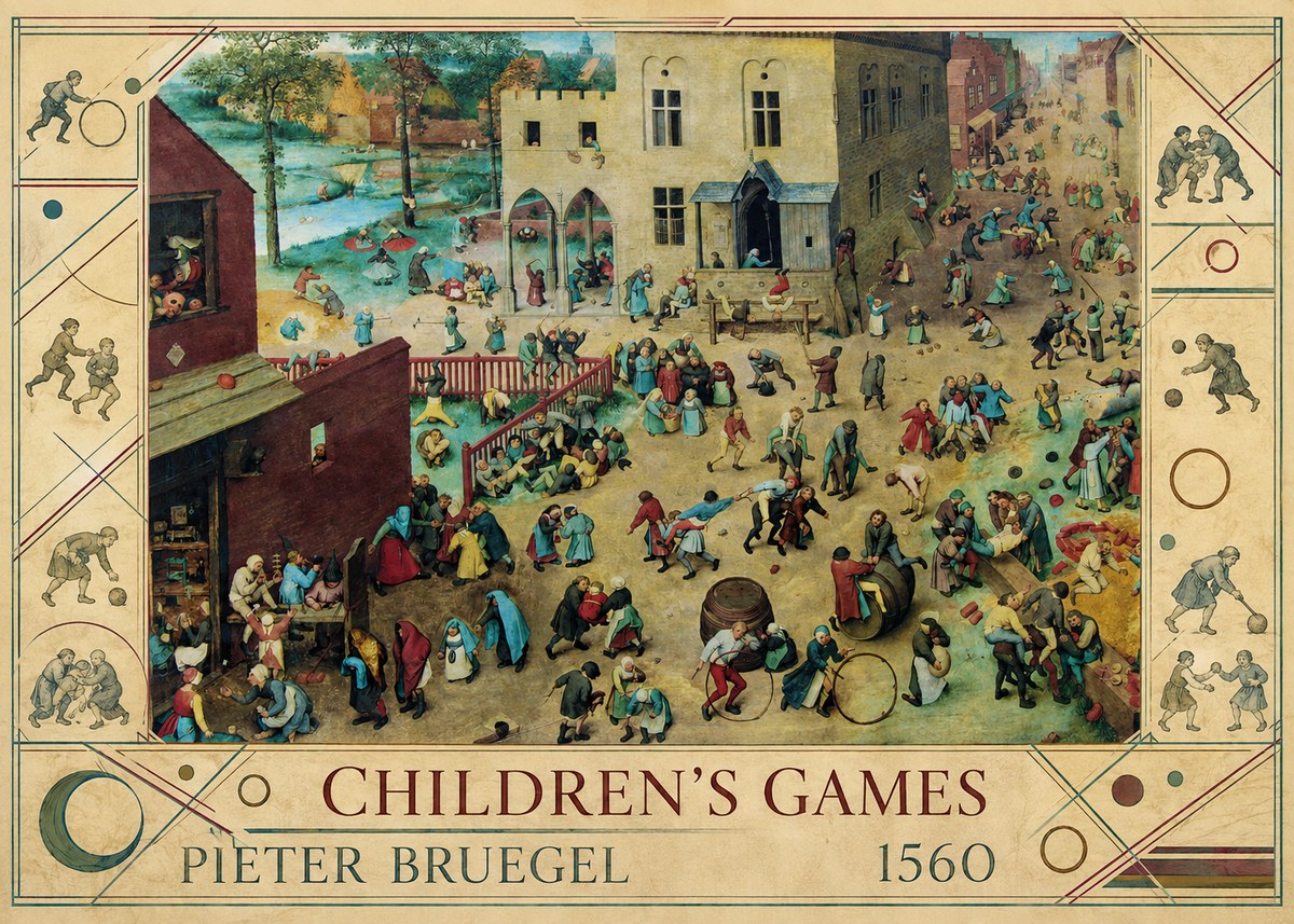Pieter Bruegel Children's Games III No6 - Poster
