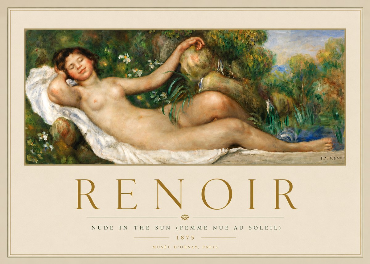 Renoir Nude in the Sun (Femme Nue Au Soleil) No6 - Poster