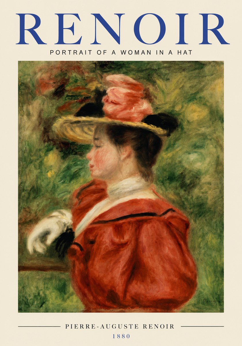 Renoir Portrait of a Woman in a Hat No3 - Poster