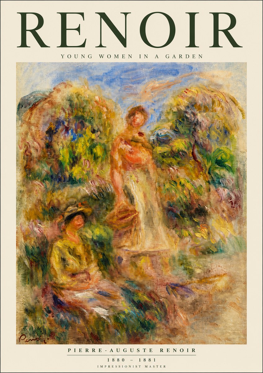 Renoir Young Women in a Garden No3 - Poster