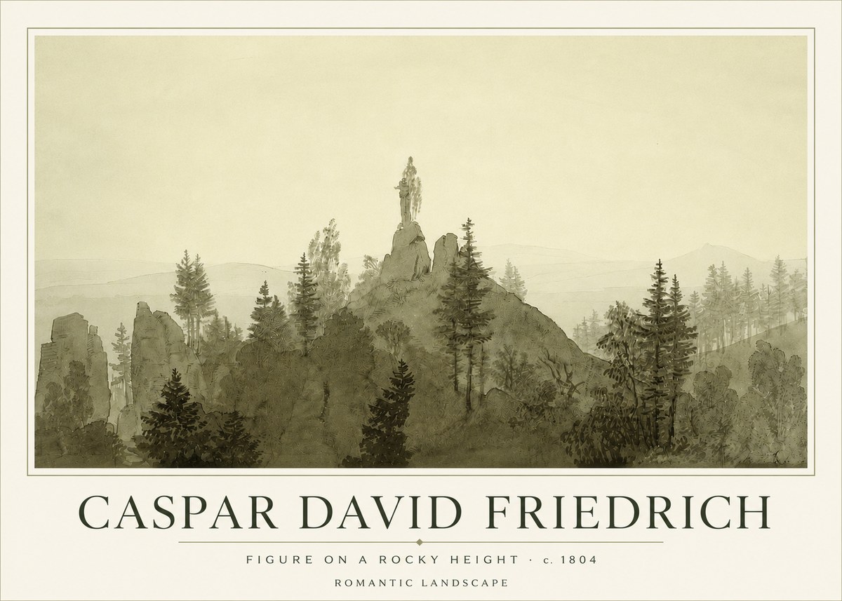 Caspar David Friedrich Figure on a Rocky Height No3 - Poster