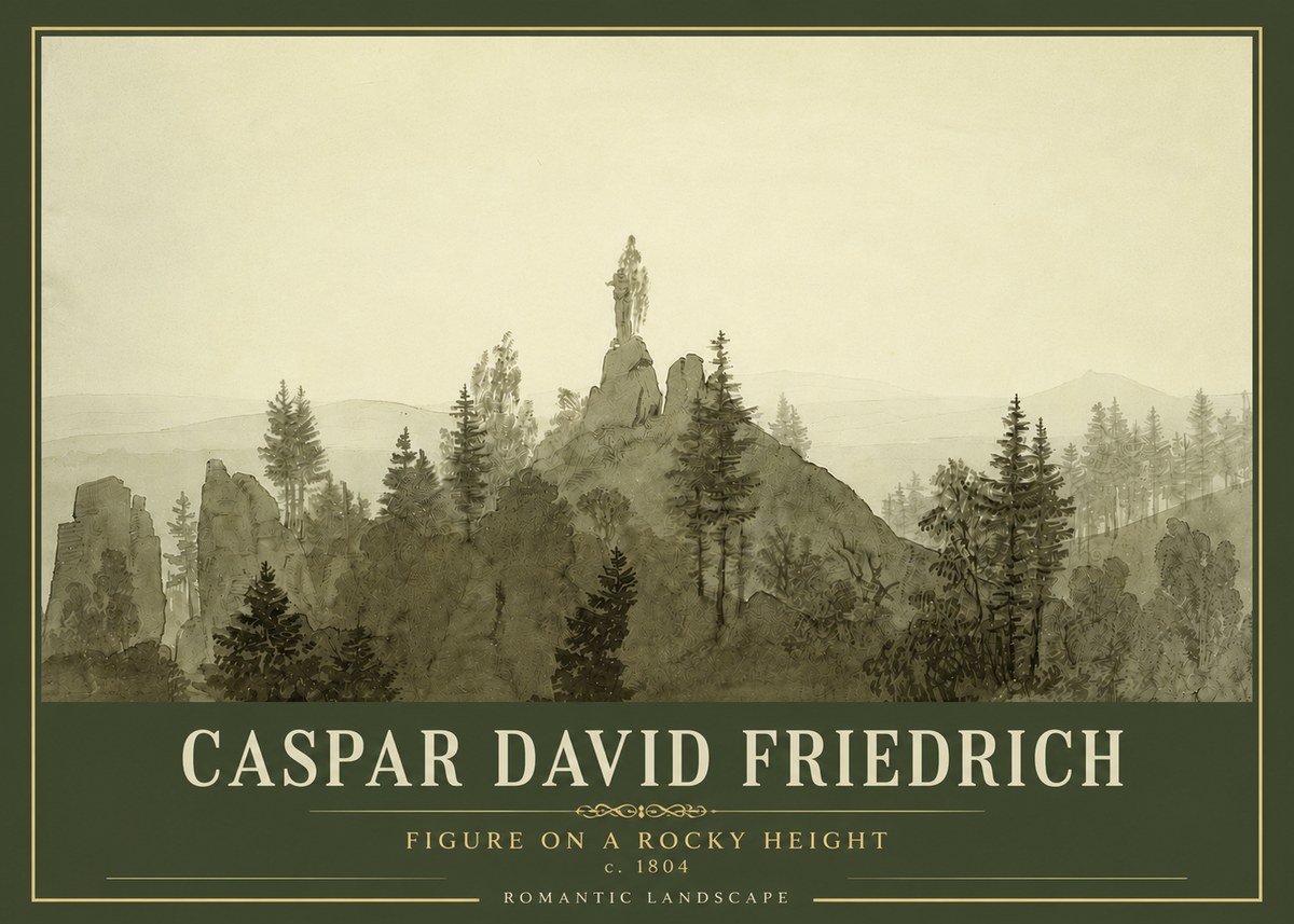 Caspar David Friedrich Figure on a Rocky Height No4 - Poster