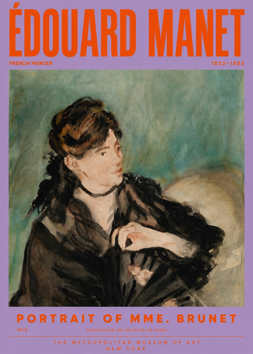 Édouard Manet Portrait of Mme. Brunet No6 - Poster