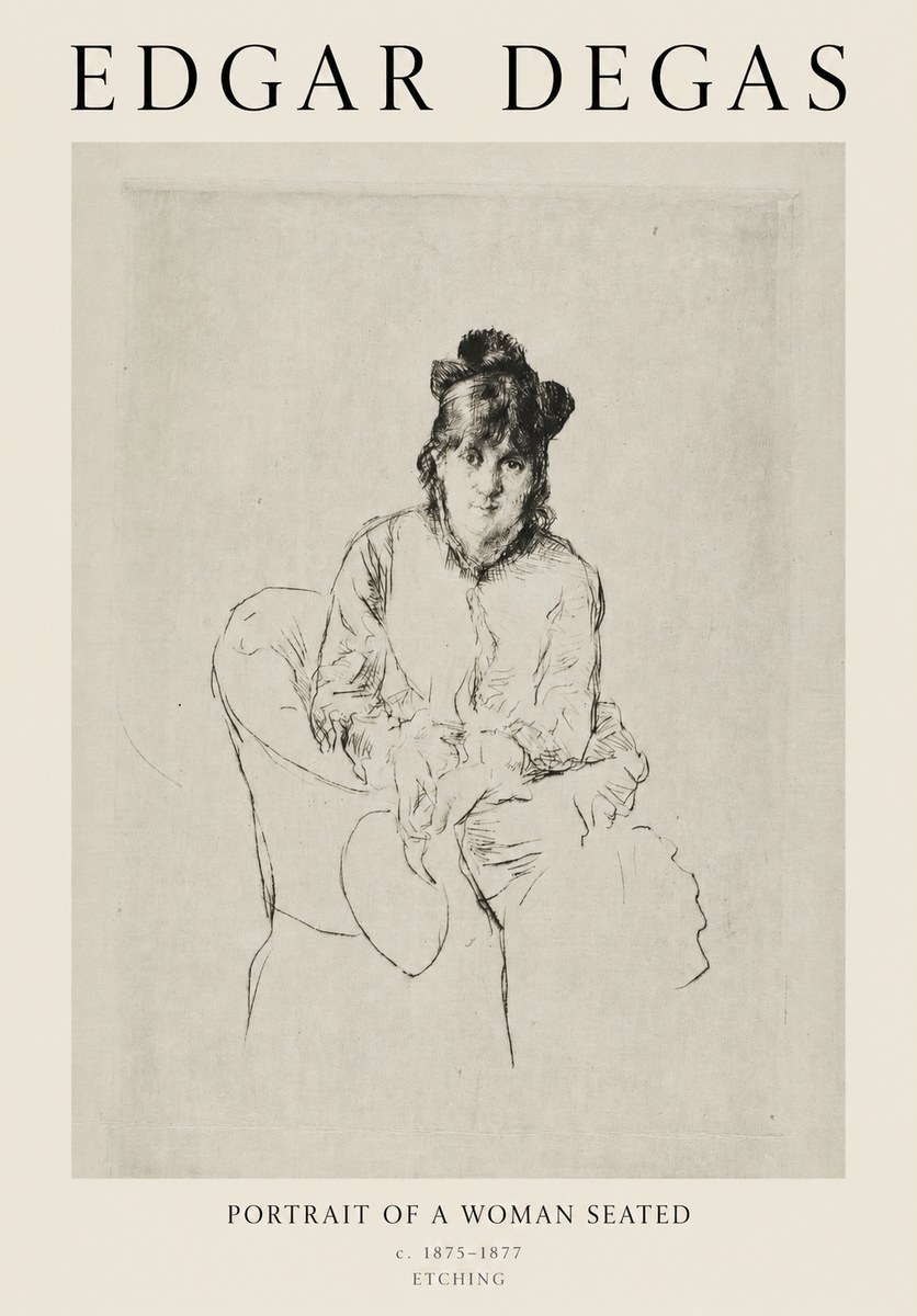 Edgar Degas Portrait of a Woman Seated No1 - Poster