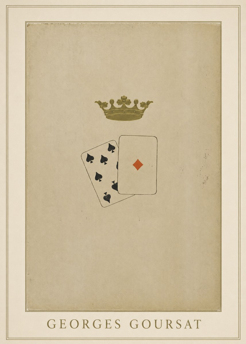 Georges Goursat Crown and Playing Cards No3 - Poster