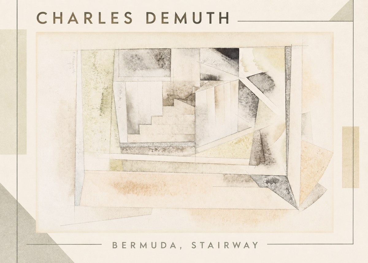 Charles Demuth Bermuda, Stairway No1 - Poster