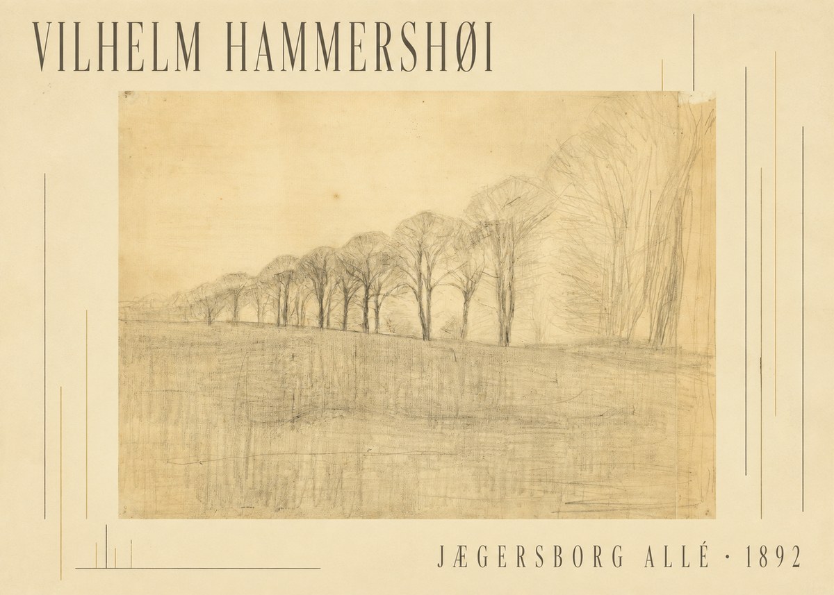 Vilhelm Hammershøi Jægersborg Allé No5 - Poster