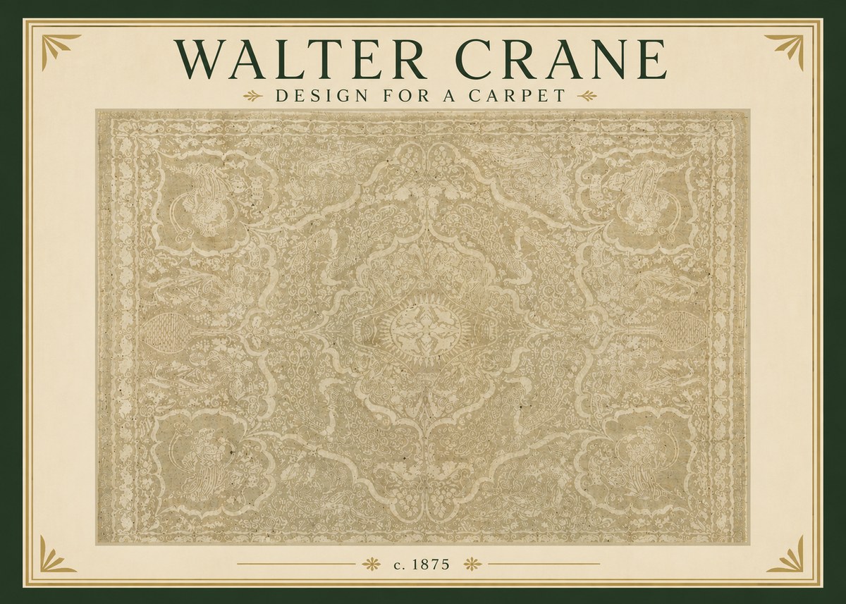 Walter Crane Design for a Carpet No3 - Poster