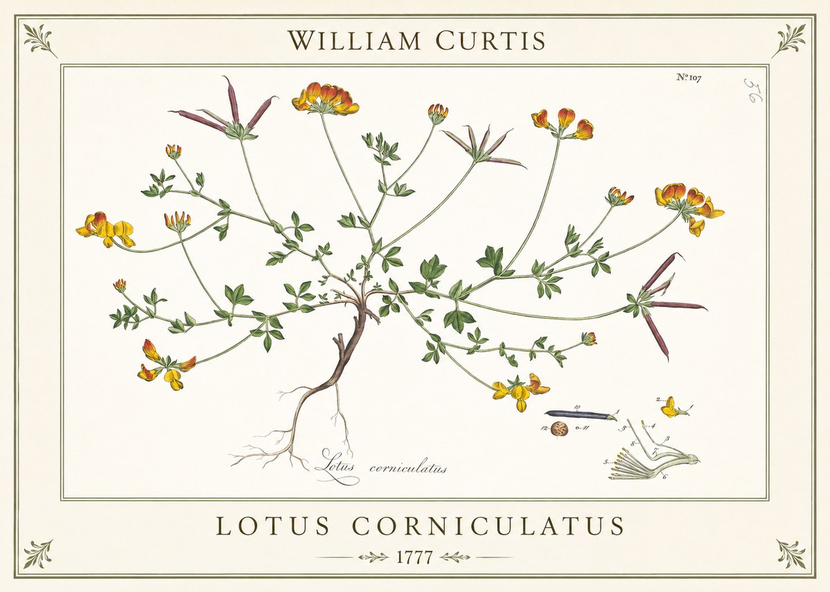 William Curtis Bird's-foot Trefoil No6 - Poster