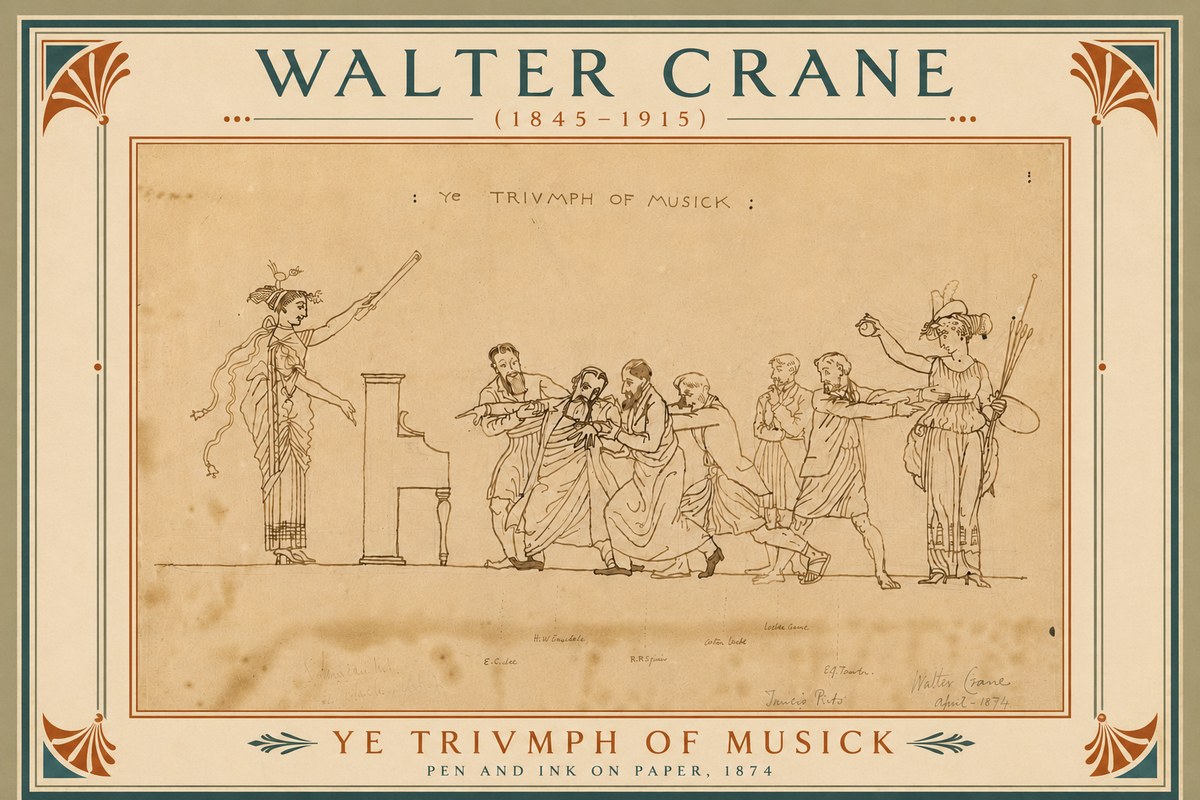 Walter Crane Ye Triumph of Musick No6 - Poster