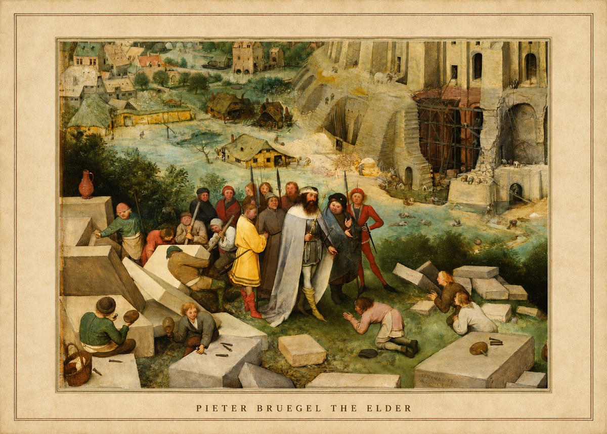 Pieter Bruegel The Tower of Babel XIV No4 - Poster
