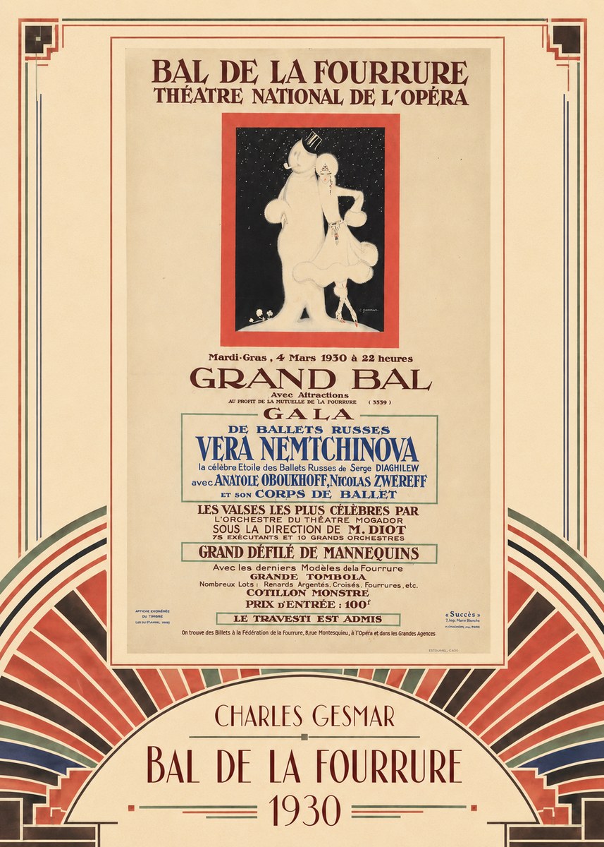 Charles Gesmar Bal De La Fourrure Théâtre National De L'opéra No3 - Poster