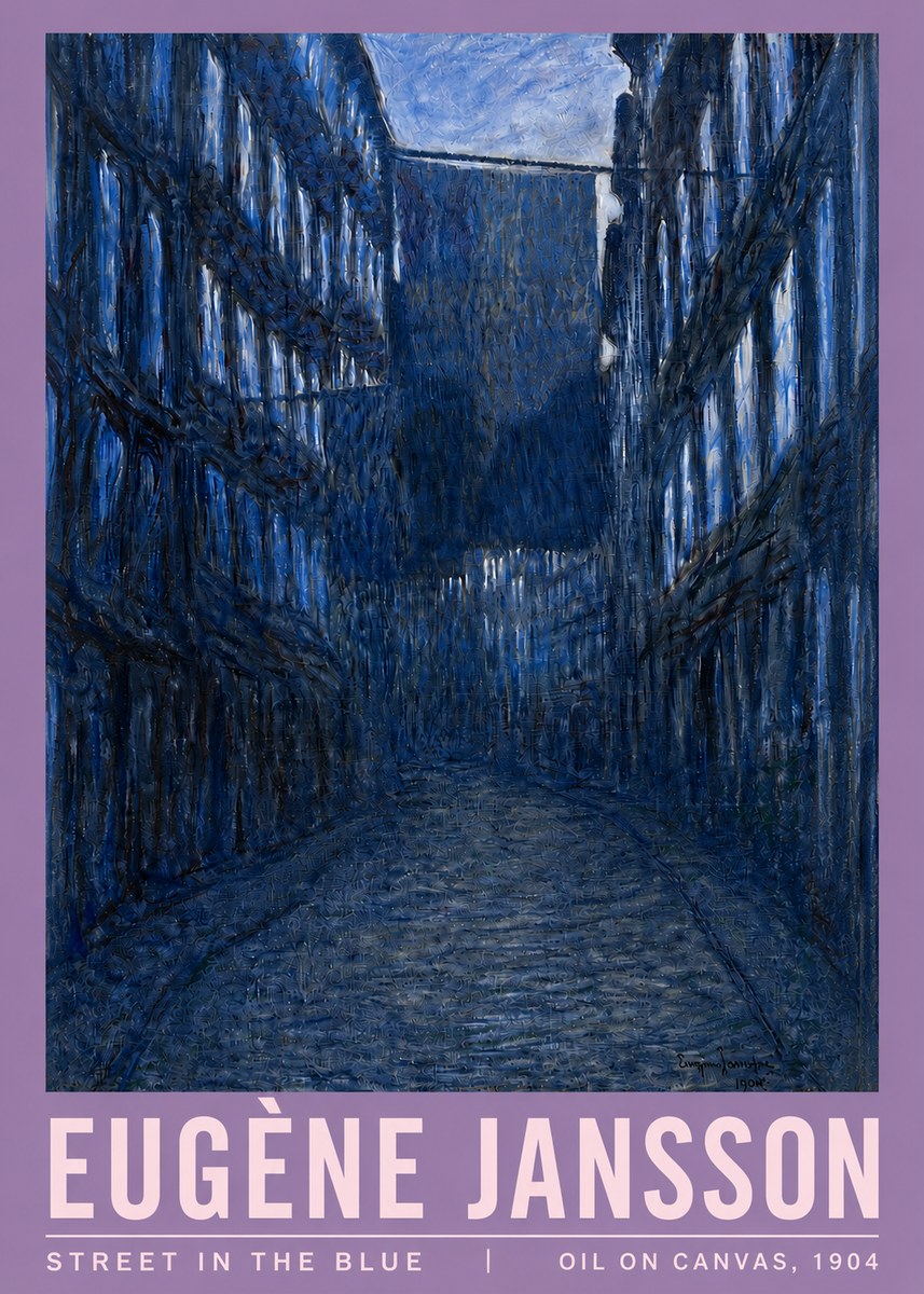 Eugène Jansson Street in the Blue No3 - Poster