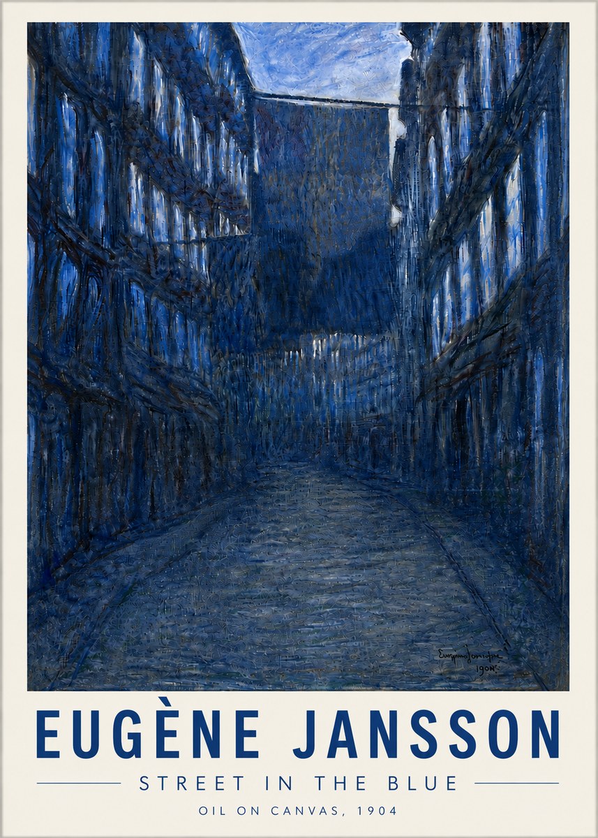 Eugène Jansson Street in the Blue No5 - Poster
