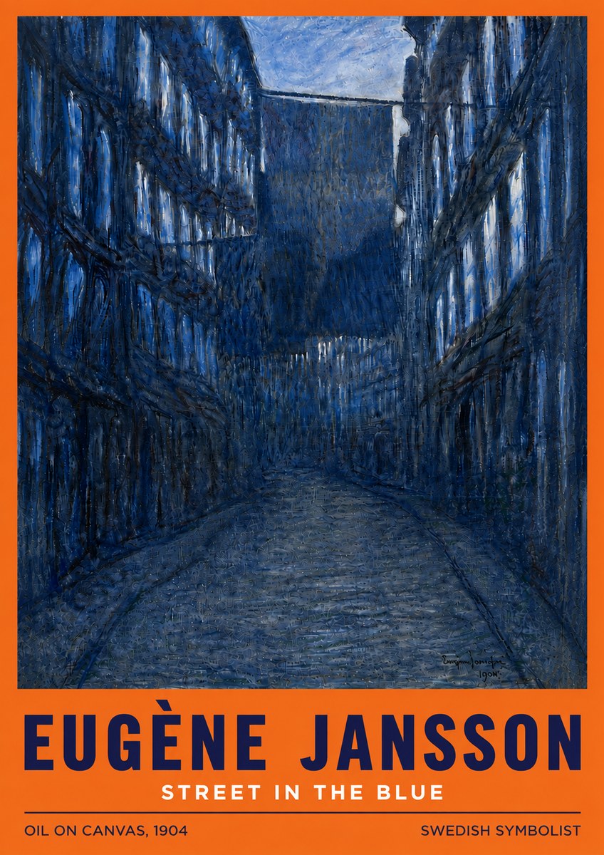 Eugène Jansson Street in the Blue No6 - Poster