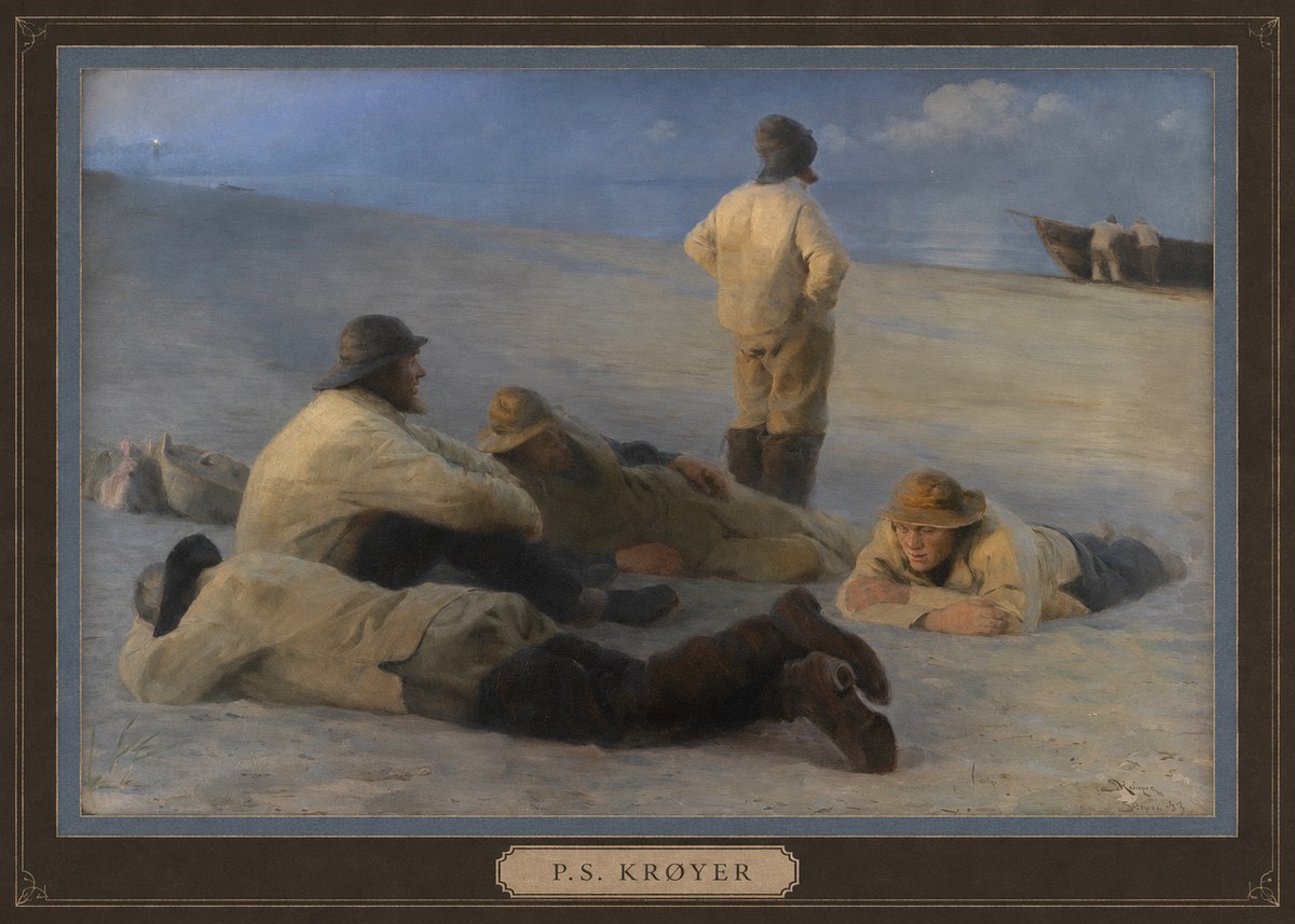 P.S. Krøyer Fishermen on Skagen Beach No5 - Poster