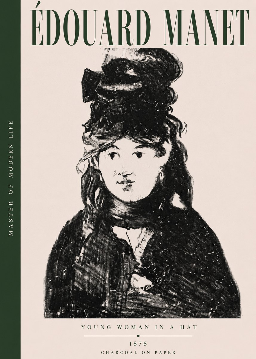 Édouard Manet Young Woman in a Hat III No3 - Poster