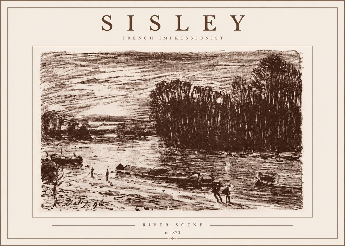 Sisley River Scene No5 - Poster